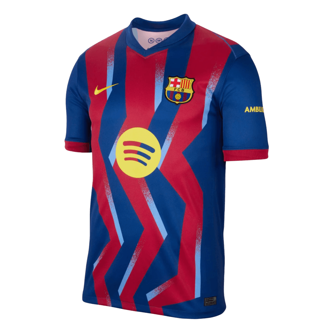 LAMINE YAMAL #10 Barcelona Vierde Thuisshirt 2025/26 Rood&Blauw