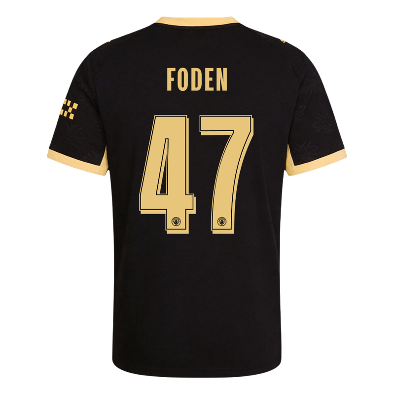 FODEN #47 Manchester City Extérieur Maillot 2026/27 Noir Joueur - UCL