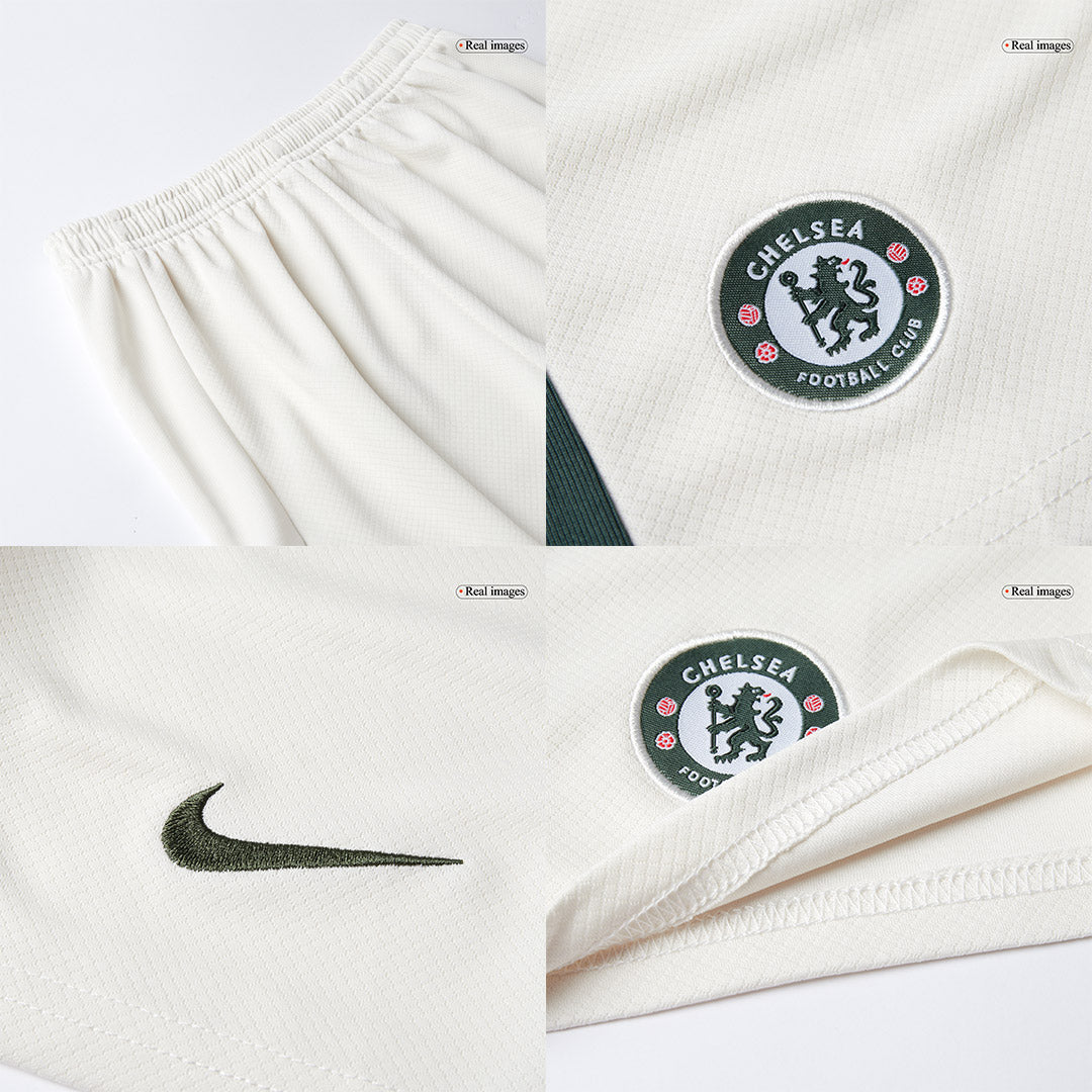 Vente Flash Chelsea Extérieur Maillot Kit 2025/26 Enfant Blanc