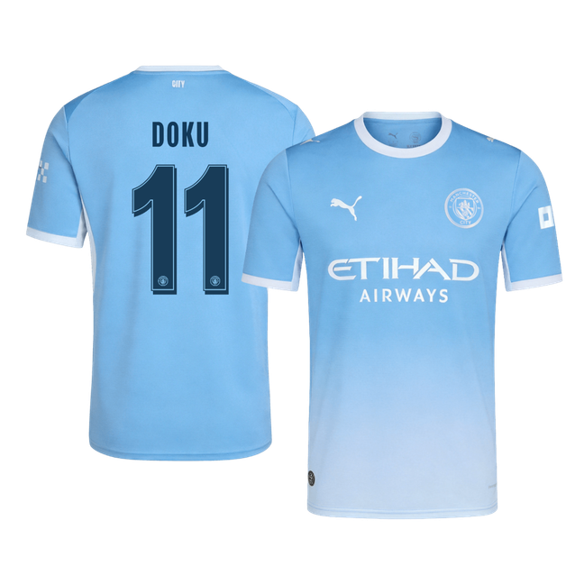 DOKU #11 Manchester City Domicile Maillot 2026/27 Bleu - UCL