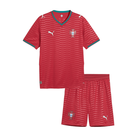 Portugal Thuis Shirt Kit Wereldkampioenschap 2026 Kinderen Rood