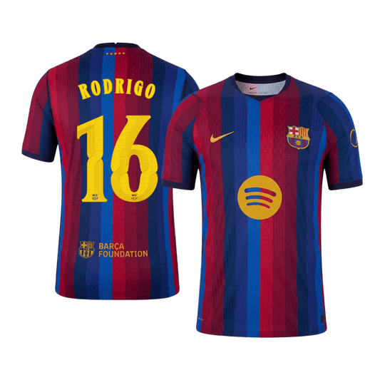 RODRIGO #16 Barcelone Domicile Maillot 2026/27 Rouge&Bleu Joueur - UCL