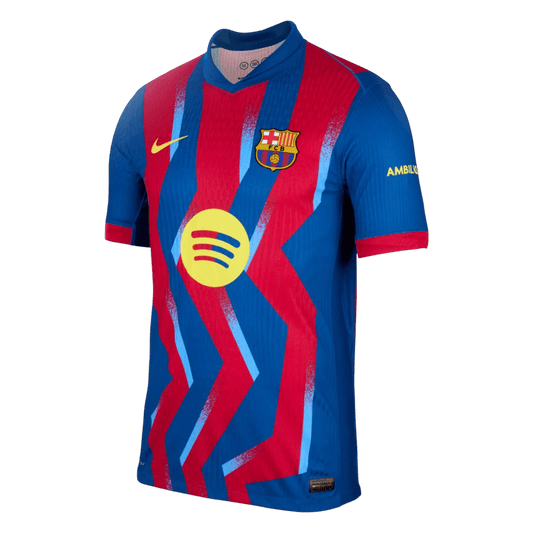 Barcelona Vierde Shirt 2025/26 Rood&Blauw Speler Grote Maat
