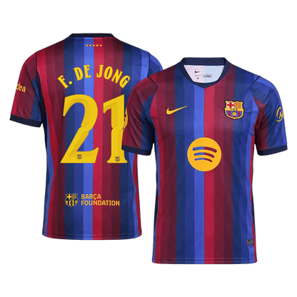 F. DE JONG #21 Barcelone Domicile Maillot 2026/27 Blue&Garnet - UCL