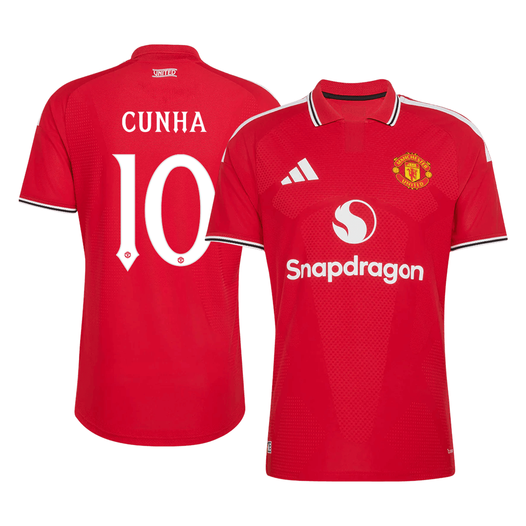 CUNHA #10 Manchester United Domicile Maillot 2026/27 Rouge Joueur - UCL