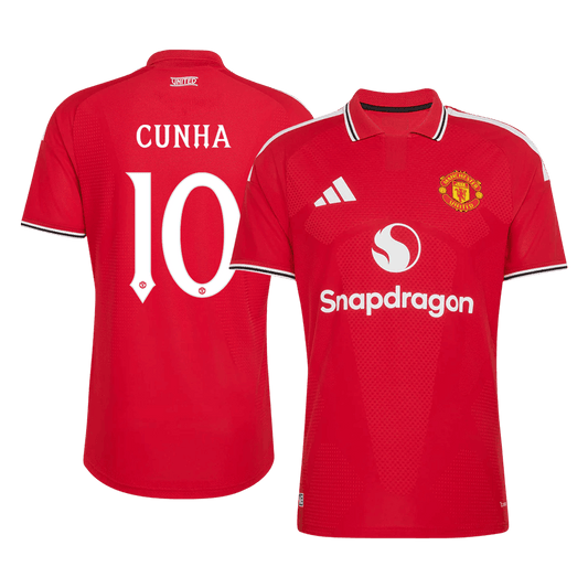 CUNHA #10 Manchester United Domicile Maillot 2026/27 Rouge Joueur - UCL