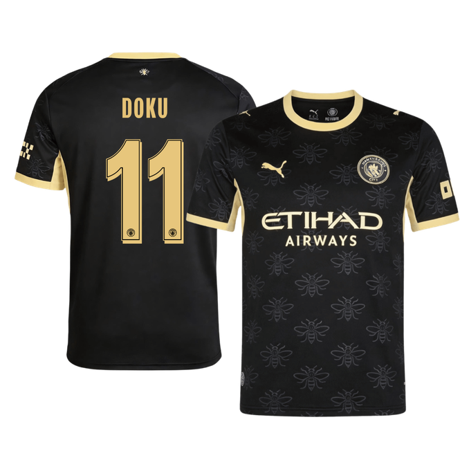 DOKU #11 Manchester City Extérieur Maillot 2026/27 Noir - UCL