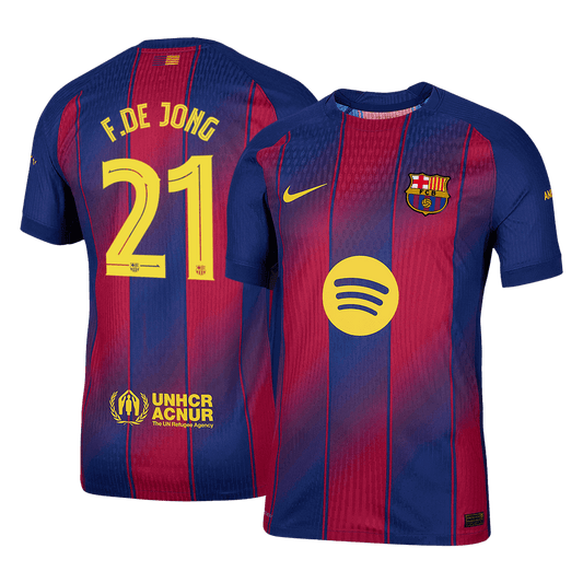 F.DE JONG #21 Barcelona Thuis Shirt 2025/26 Authentic - UCL