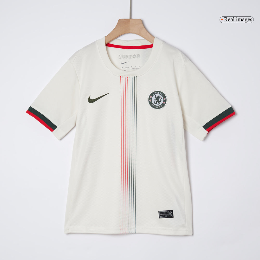 Vente Flash Chelsea Extérieur Maillot Kit 2025/26 Enfant Blanc