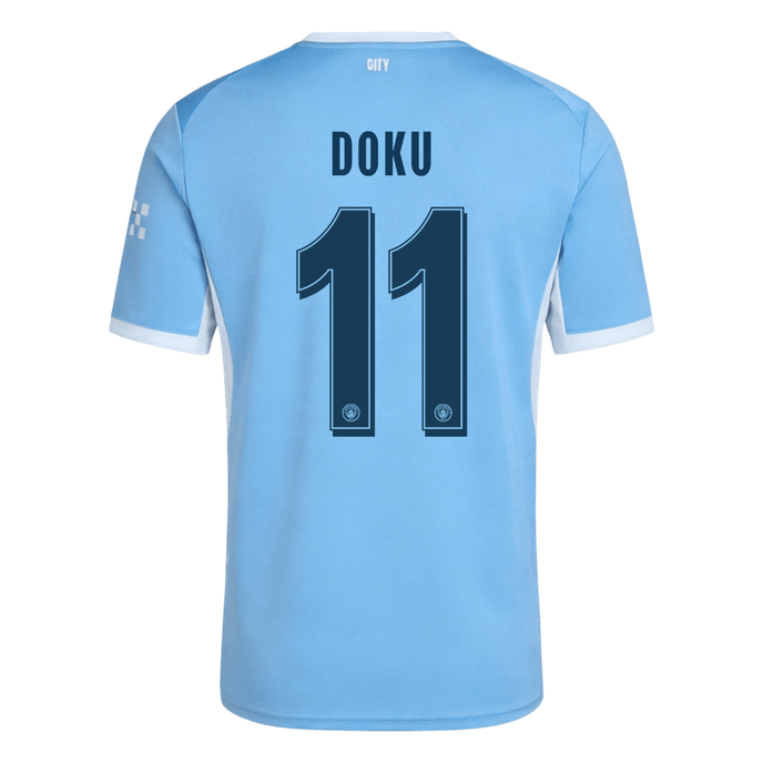 DOKU #11 Manchester City Domicile Maillot 2026/27 Bleu - UCL