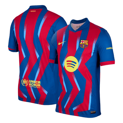 Barcelona Vierde Shirt 2025/26 Rood&Blauw Speler Grote Maat