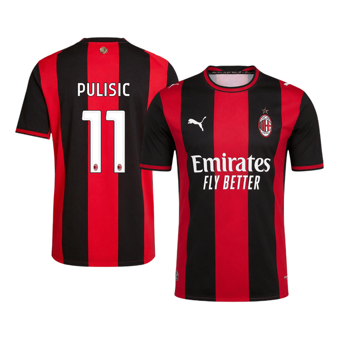 PULISIC #11 AC Milan Domicile Maillot 2026/27 Rouge&Noir Joueur