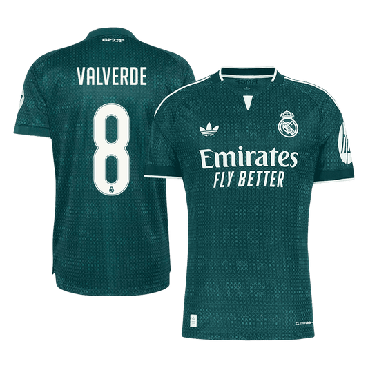 VALVERDE #8 Real Madrid Extérieur Maillot 2026/27 Vert Joueur