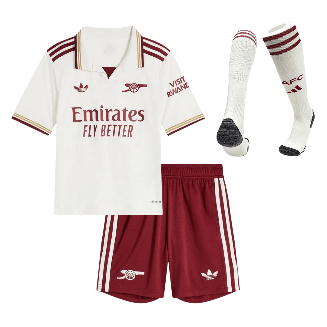 Arsenal Derde Thuistenue 2025/26 Kinderen Wit
