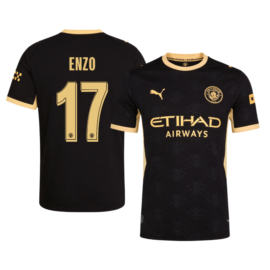 ENZO #17 Manchester City Extérieur Maillot 2026/27 Noir Joueur - UCL
