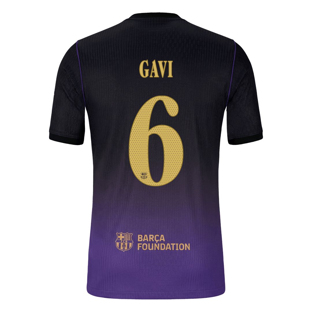 GAVI #6 Barcelone Extérieur Maillot 2026/27 Black/Purple Joueur - UCL