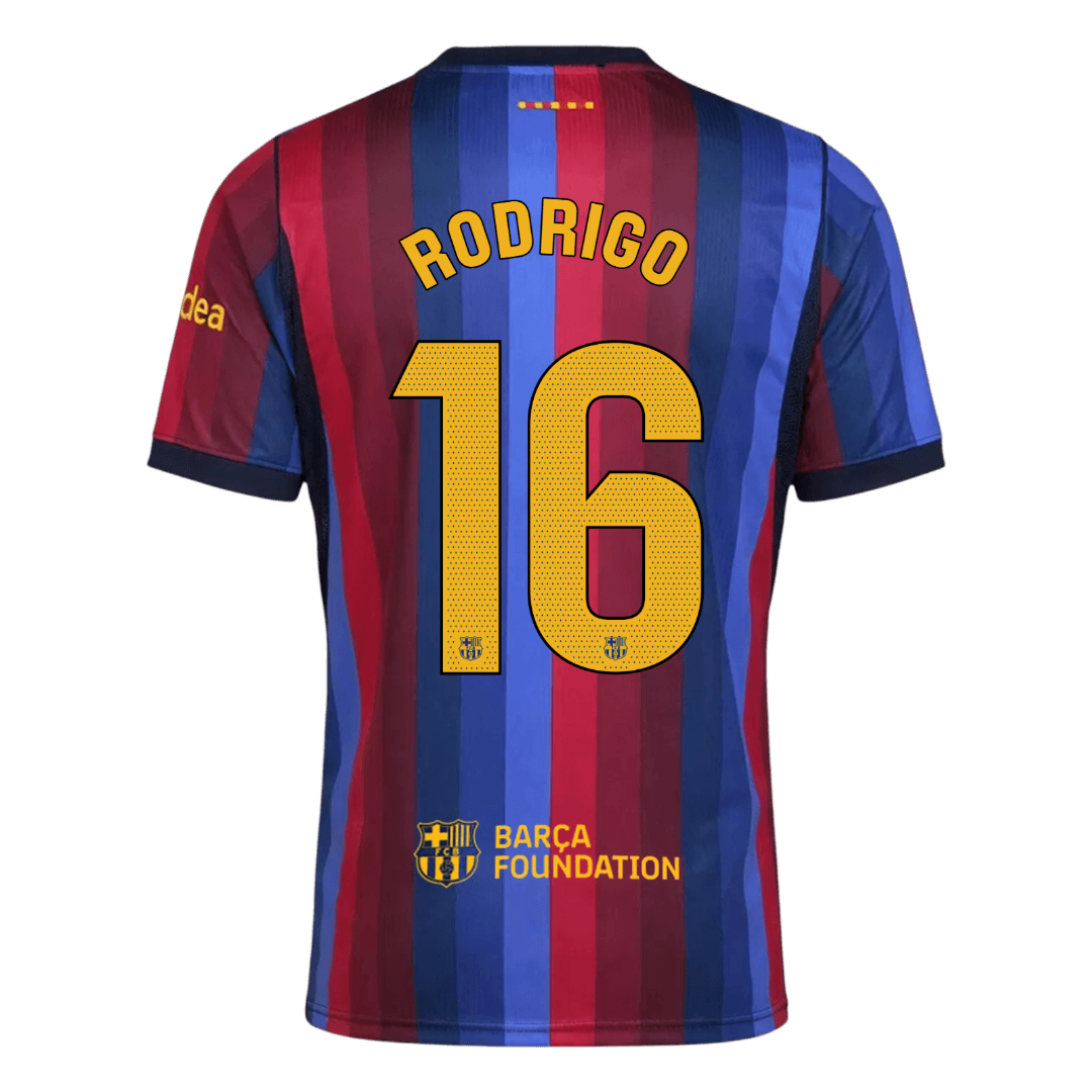 RODRIGO #16 Barcelone Domicile Maillot 2026/27 Blue&Garnet