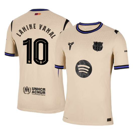 LAMINE YAMAL #10 Barcelona Uit Thuisshirt 2025/26 Geel Authentiek - UCL