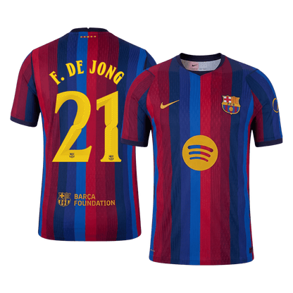 F. DE JONG #21 Barcelone Domicile Maillot 2026/27 Rouge&Bleu Joueur - UCL