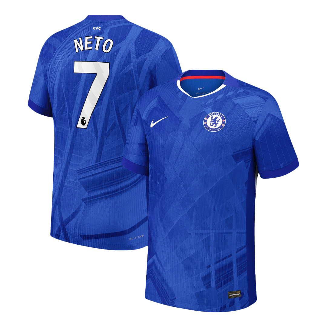 NETO #7 Chelsea Thuisshirt 2025/26 Blauw Authentiek