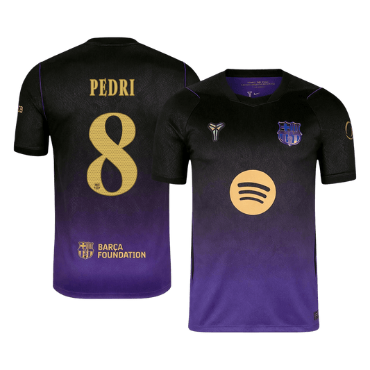 PEDRI #8 Barcelone Extérieur Maillot 2026/27 Black/Purple - UCL