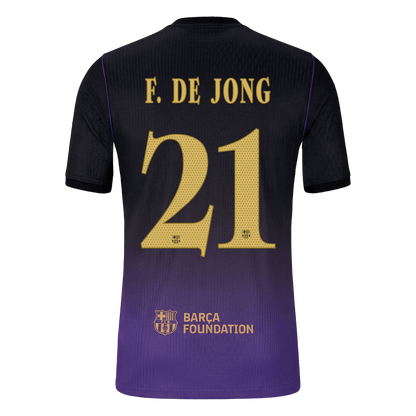 F. DE JONG #21 Barcelone Extérieur Maillot 2026/27 Black/Purple Joueur - UCL