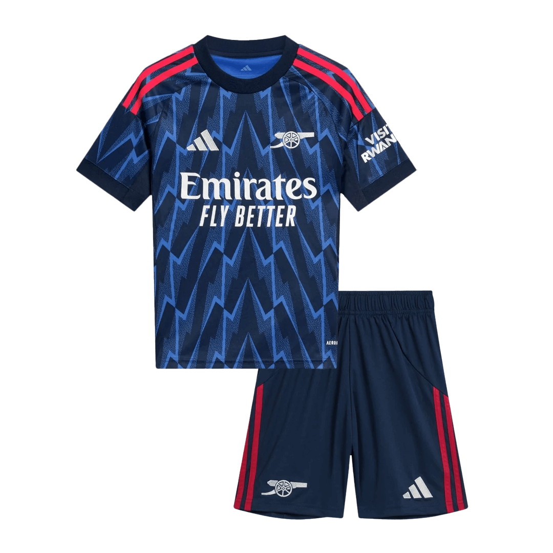 Vente Flash Arsenal Extérieur Maillot Kit 2025/26 Enfant Bleu