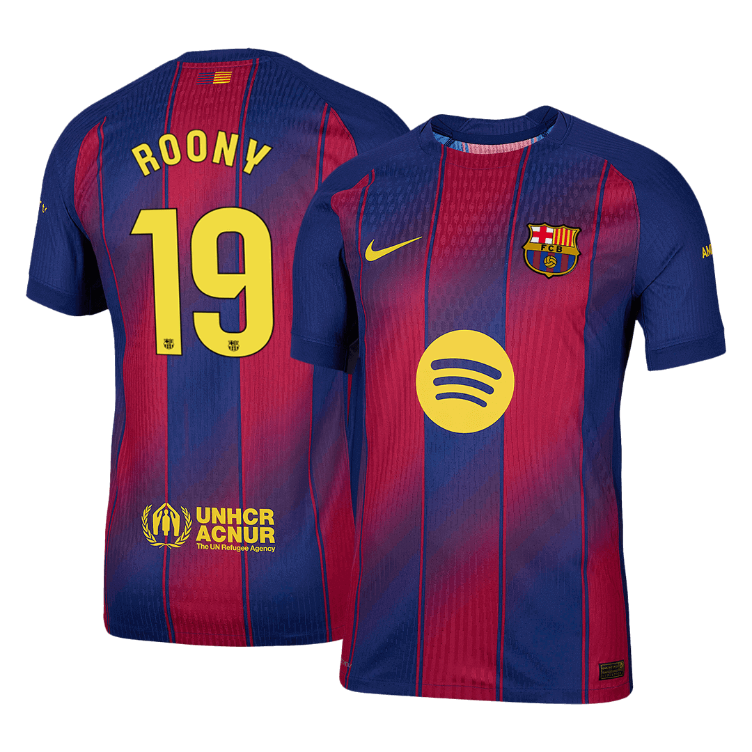 ROONY #19 Barcelona Thuisshirt 2025/26 Rood en Blauw Speler