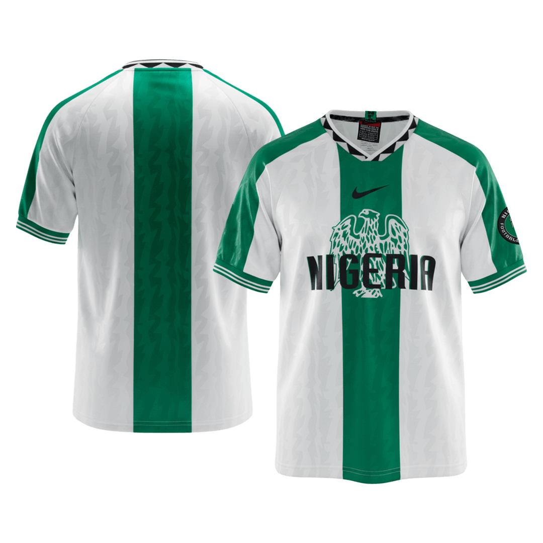 Retro Nigeria Uitshirt 1996 Groen&Wit