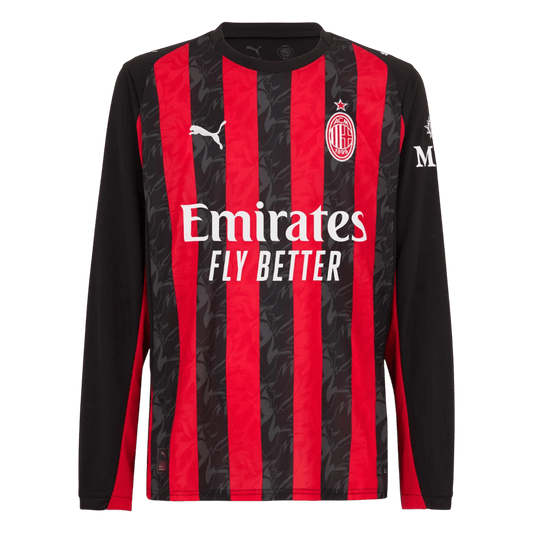 AC Milan Thuisshirt Lange Mouwen 2025/26 Rood&Zwart Grote Maten